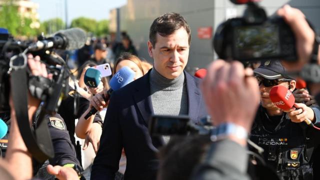 David Sánchez, a su llegada a los Juzgados de Badajoz.