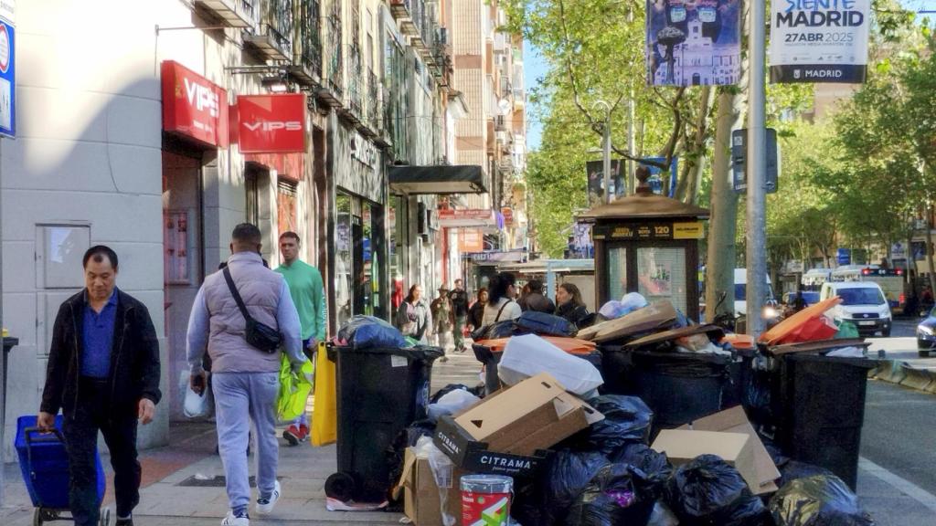 Acumulación de la calle de Bravo Murillo, en Madrid, durante la huelga.