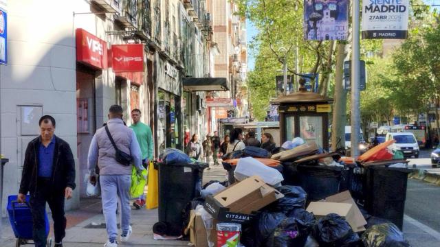 Acumulación de la calle de Bravo Murillo, en Madrid, durante la huelga.