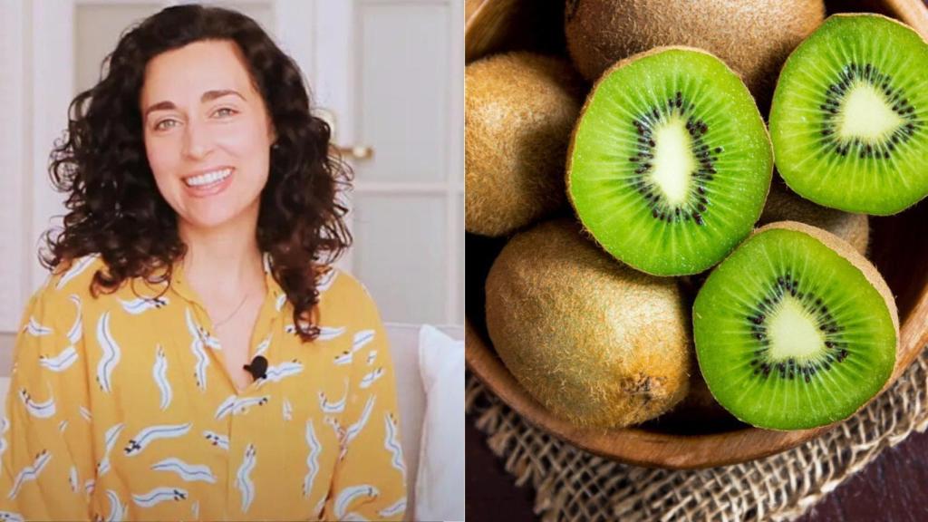 La nutricionista Julia Farré. / Cuenco con kiwis.
