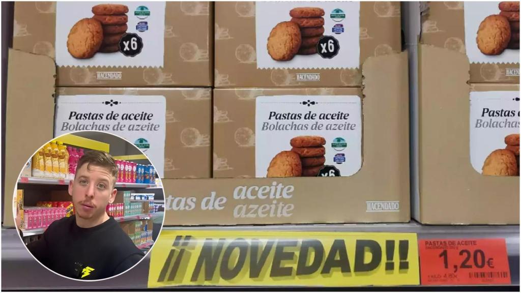 Galletas de Mercadona junto a una foto del nutricionista Riki Jiménez.