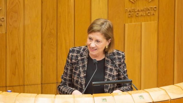 La viceportavoz parlamentaria del PSdeG, Elena Espinosa, en el Debate del Estado de la Autonomía