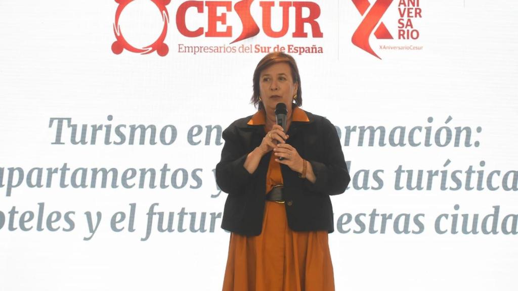 Yolanda de Aguilar en su intervención.