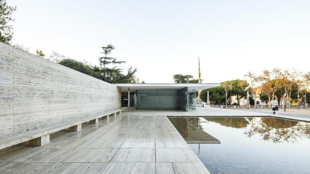Vista del pabellón Barcelona. Foto: © Marcela Grassi/ Fundación Mies van der Rohe, Barcelona
