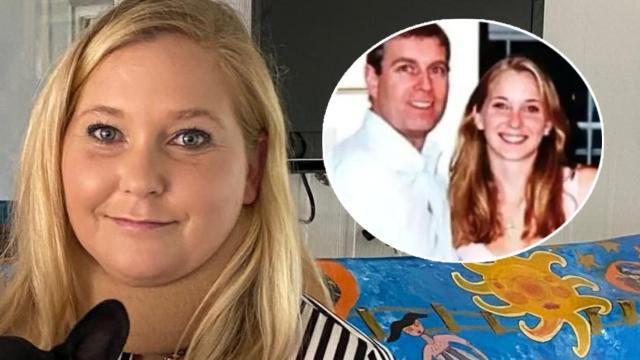 Virginia Giuffre junto al príncipe Andrés en un fotomontaje de EL ESPAÑOL.