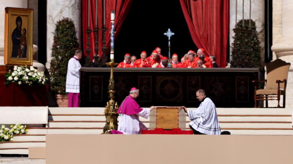Una imagen captada durante el funeral del Papa Francisco.