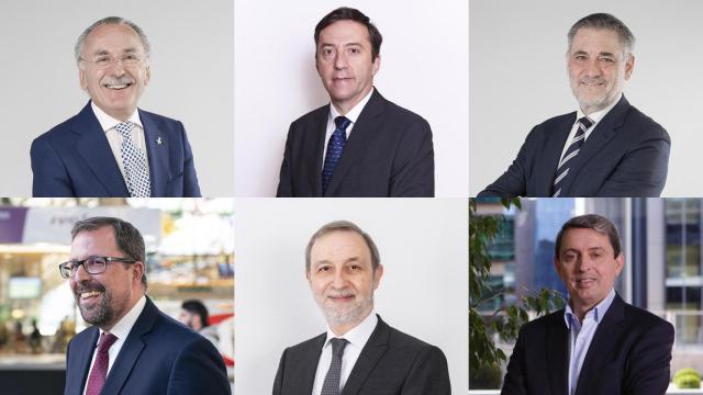 De izquierda a derecha y de arriba a abajo: Luis Furnells (Grupo Oesía), Ricardo Domínguez (Navantia), Miguel Ángel Garcia Primo (Hisdesat), Raül Blanco (SAPA), Jesús B. Serrano (GMV) y Antonio Bueno (GDELS).