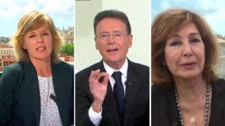 Marta Carazo, Matías Prats y Ana Rosa Quintana, en un fotomontaje de BLUPER.