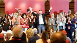 El secretario general del PSOE Valladolid y ministro de Transportes y Movilidad Sostenible, Óscar Puente, en el Congreso Provincial del partido