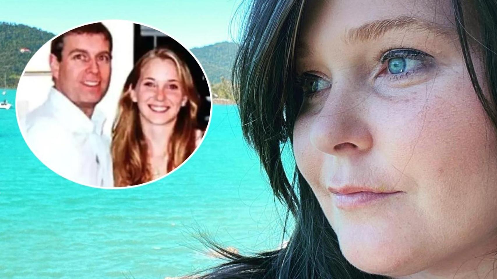 Virginia Giuffre en un fotomontaje junto al príncipe Andrés.