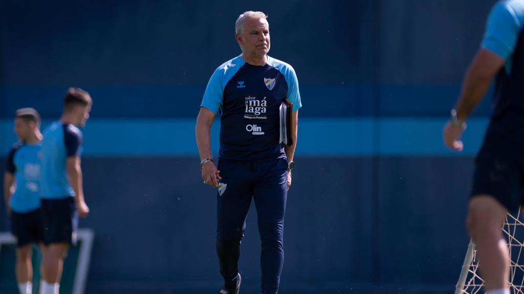 Sergio Pellicer durante un entrenamiento con el Málaga CF