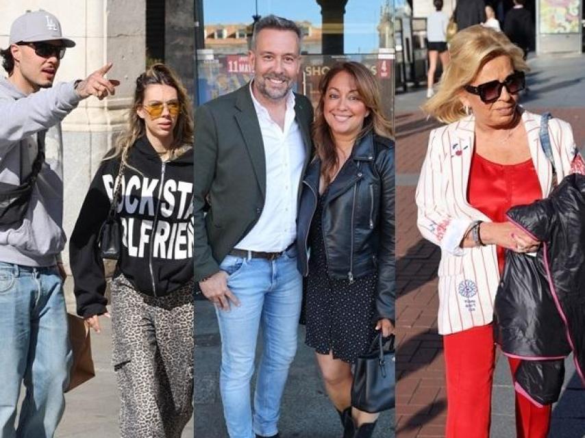 Alejandra Rubio, Carlo Costanzia, Kike Calleja junto a su mujer y Carmen Borrego, en un fotomontaje.