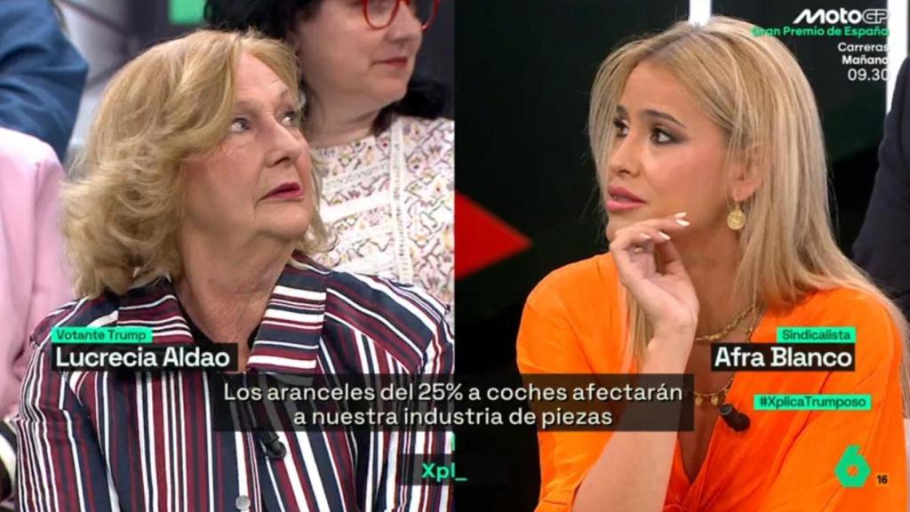 Lucrecia Aldao y Afra Blanco discuten en 'laSexta Xplica'.