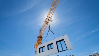 Un muro de una vivienda fabricado de forma industrial.