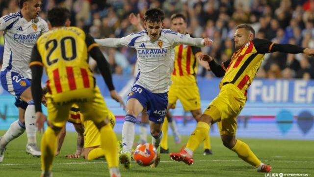 Pau Sans este domingo ante el Huesca.