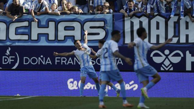 Chupete celebra su gol contra el Castellón.