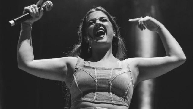 La toledana Pilar Moxó en una de sus actuaciones en directo.