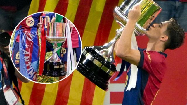 La polémica bandera de Gavi en la celebración de la Copa del Rey