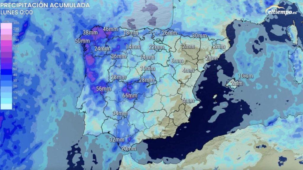 Precipitación acumulada hasta el domingo 4 de mayo