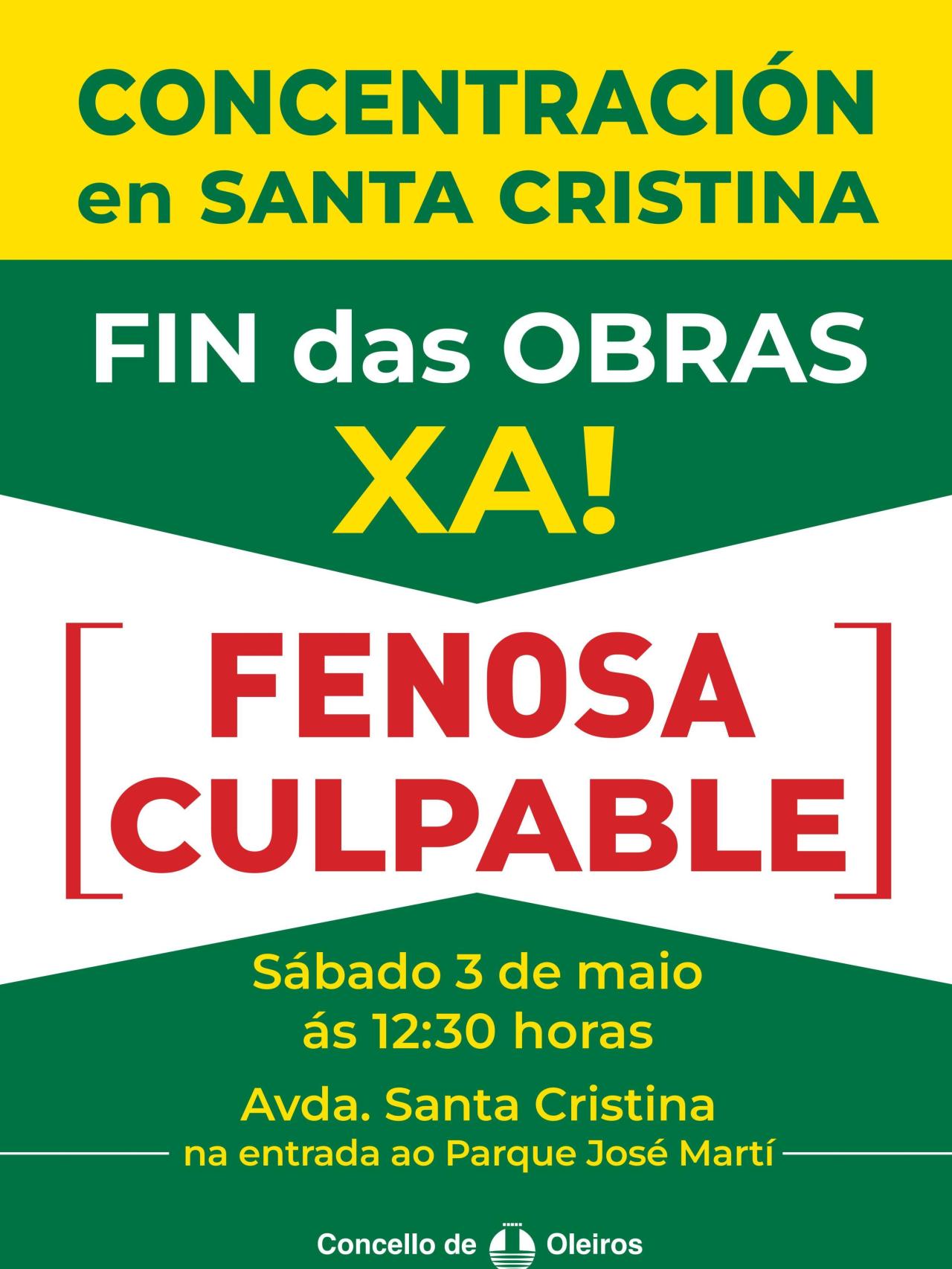 Cartel de la concentración de este sábado en Santa Cristina