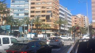 La Rambla Méndez Núñez con los semáforos apagados.
