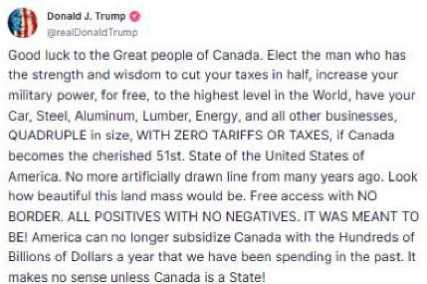 Nuevo tweet de Trump