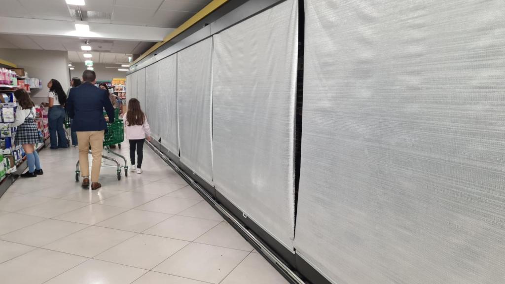 Mercadona de Zamora con las estanterías del congelado cerradas por el apagón