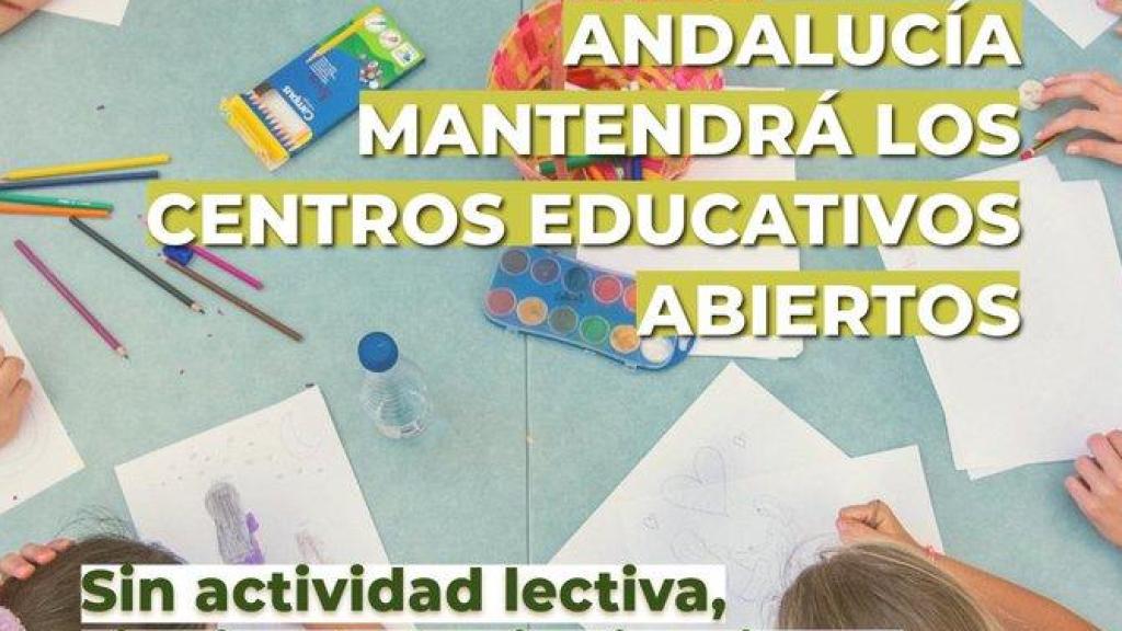 Mensaje informativo de la Junta de Andalucía.