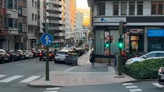 Semáforos funcionando en A Coruña esta mañana.