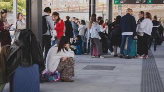Estación de Chamartín durante el apagón