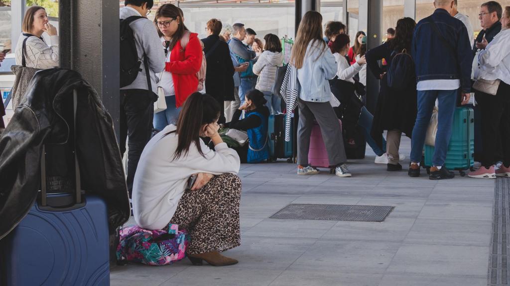 Estación de Chamartín durante el apagón.