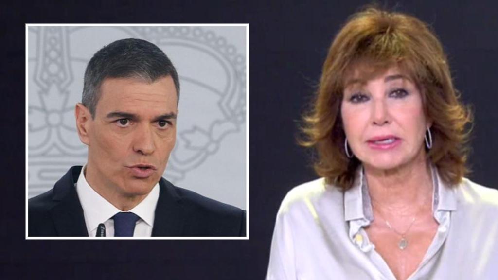 Pedro Sánchez y Ana Rosa Quintana, en un fotomontaje de BLUPER.
