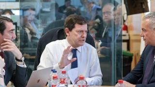 El presidente de la Junta, Alfonso Fernández Mañueco, durante su participación en el CECOPI, este lunes