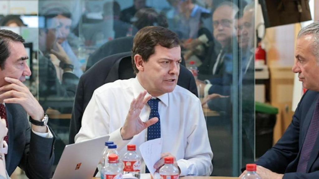 El presidente de la Junta, Alfonso Fernández Mañueco, durante su participación en el CECOPI, este lunes