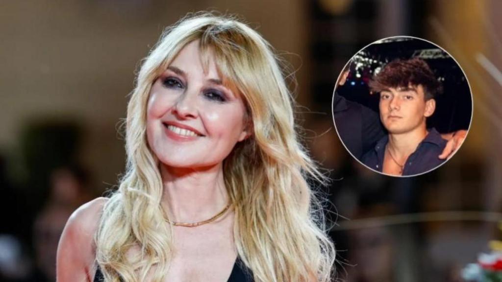 Cayetana Guillén Cuervo en un fotomontaje junto a su hijo, Leo.