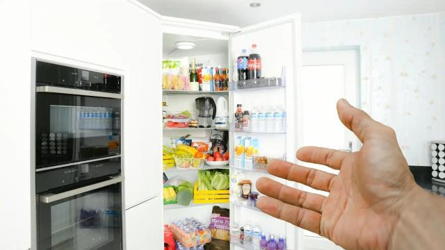 Nevera llena de comida.
