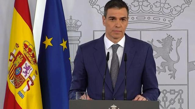 El presidente del Gobierno, Pedro Sánchez, este lunes en La Moncloa.