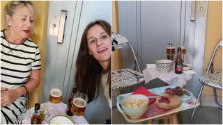 Vecinas de un edificio de A Coruña montan un picnic en el rellano para acompañar a su vecina encerrada en el ascensor durante el apagón