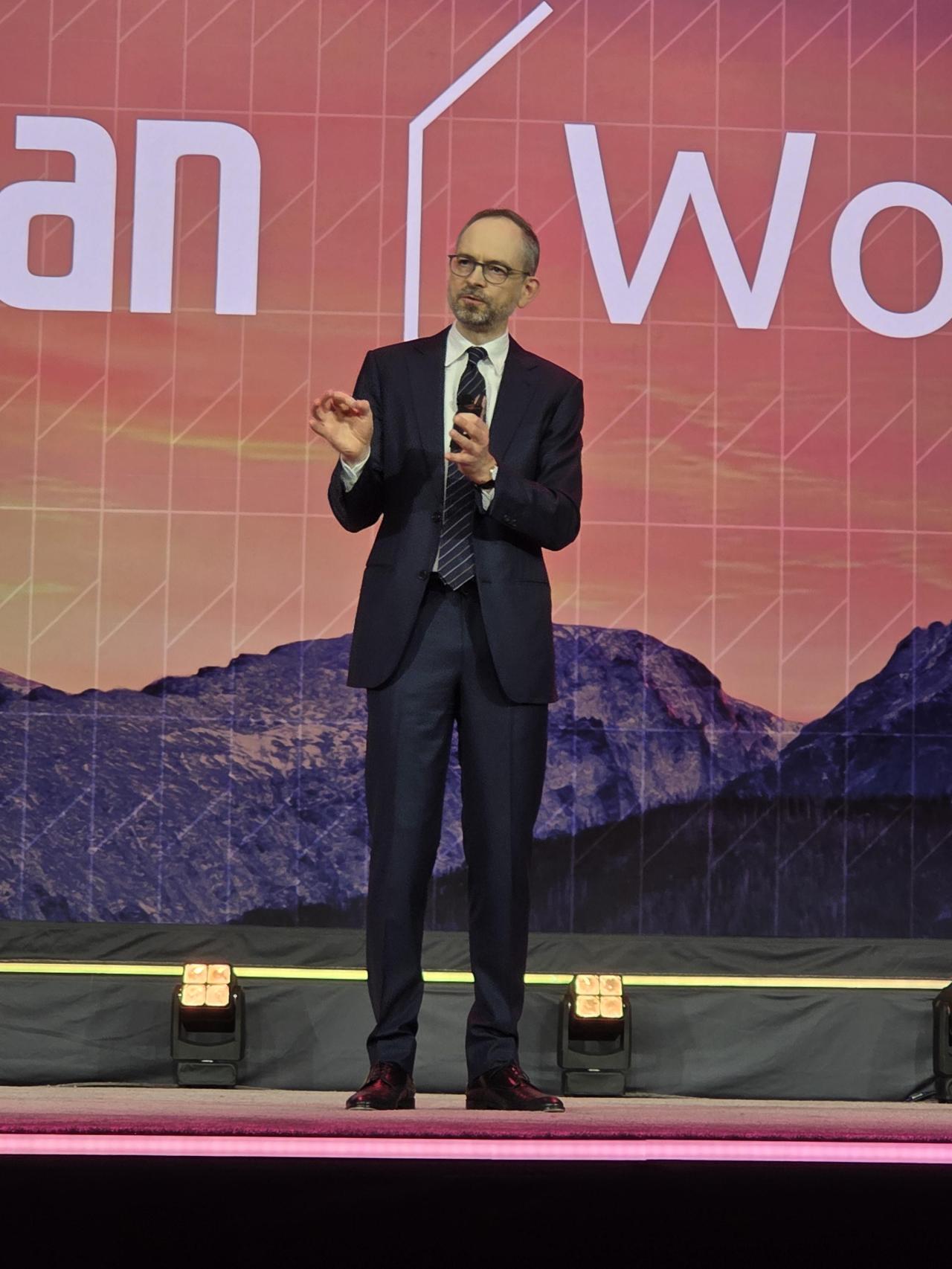 Matt Calkins, CEO de Appian, en la conferencia inaugural de Appian World en Denver, este 28 de abril.