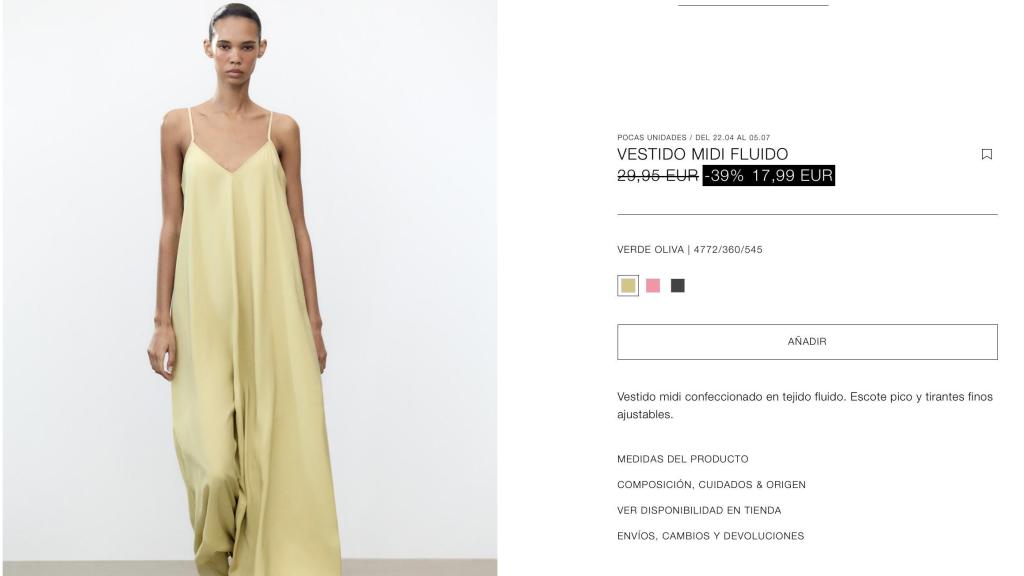 Vestido midi fluido.