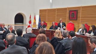 La presidenta del TSJCyL, Ana del Ser, durante la toma de posesión de Blanca Subiñas como presidenta de la Audiencia Provincial de Burgos