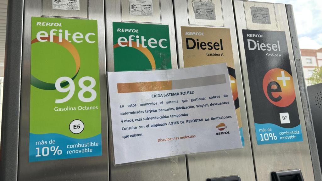 Caída sistema Solred en estación de servicio de Repsol