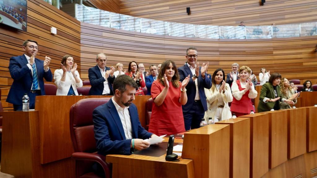 El portavoz socialista Luis Tudanca en su última intervención en el Pleno de las Cortes.
