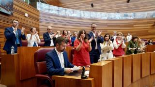 El portavoz socialista Luis Tudanca en su última intervención en el Pleno de las Cortes.