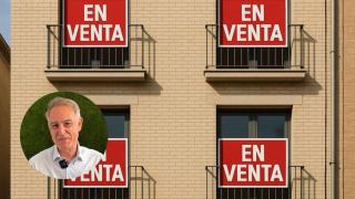 Montaje con Pablo Gil, economista y vivienda en venta.