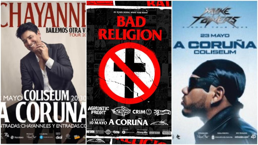 Chayanne y Myke Towers: estos son los grandes conciertos de mayo 2025 en A Coruña