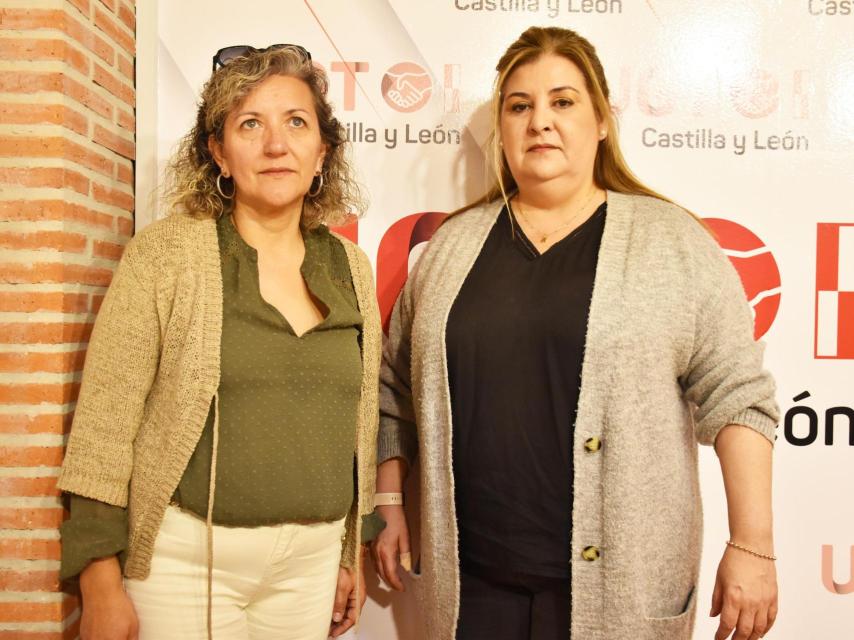 Pilar a la izquierda y Raquel a la derecha en la sede de UGT