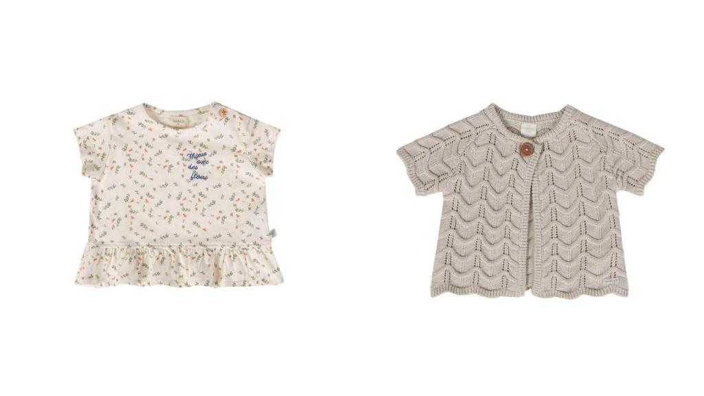 Camiseta con volantes (55 euros) y Chaqueta de manga corta