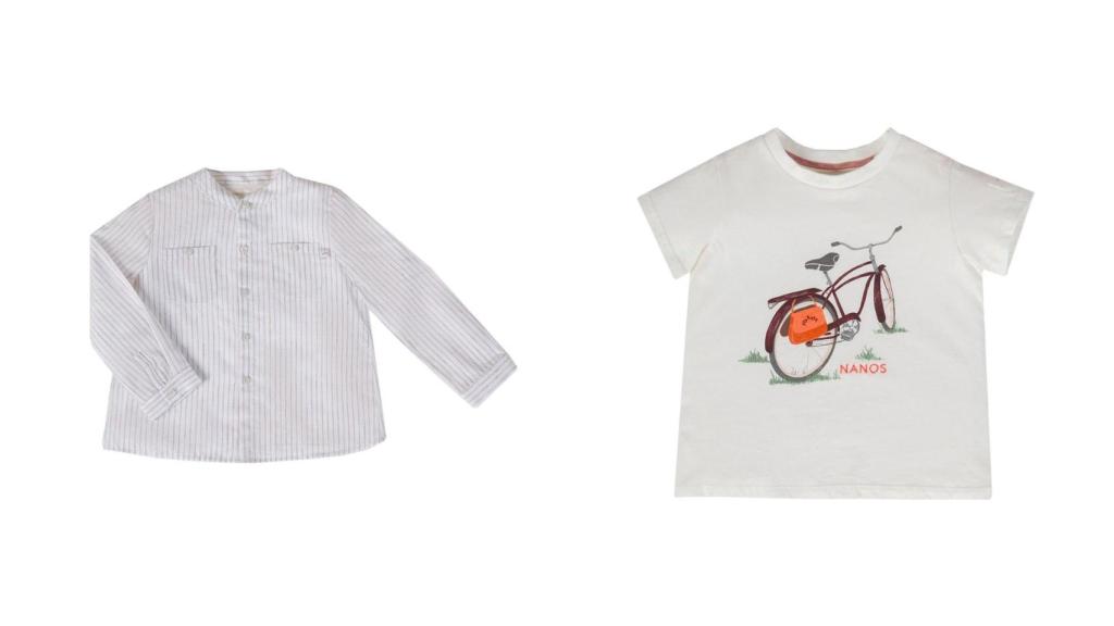 Camisa lino rayas (79,90 euros) y Camiseta Estampado Bici (55 euros)