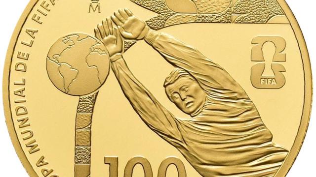 Moneda de oro el Mundial de Fútbol 2026.